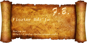 Fiszter Béla névjegykártya