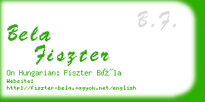bela fiszter business card